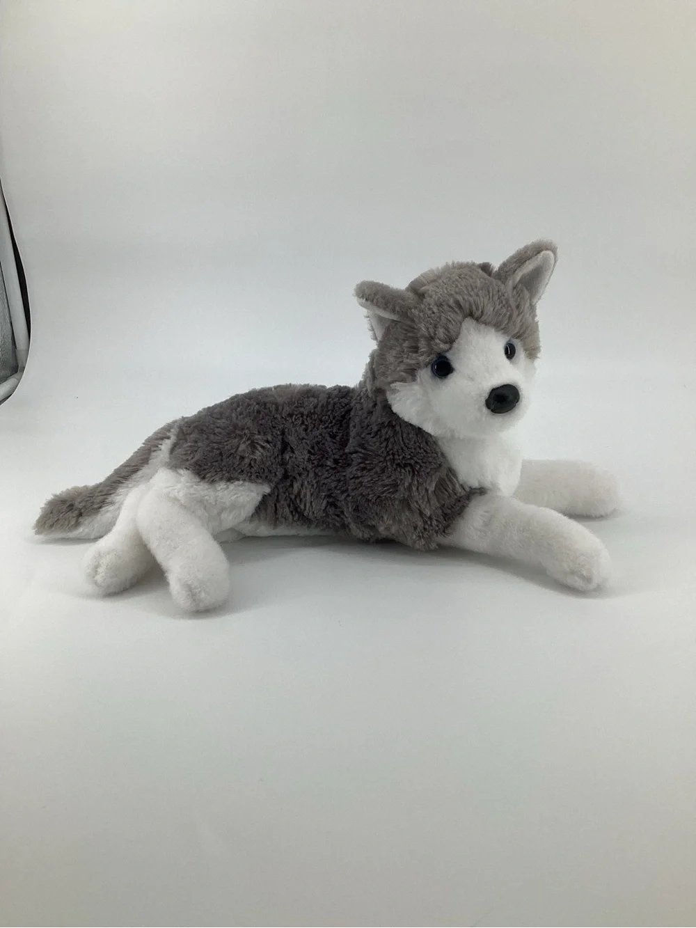 Douglas Husky Dog Plush #4327 Blue Eyes Puppy Laying Down Cuddle Toy Stuffed